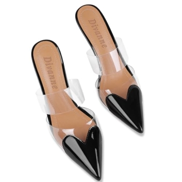 Divanne Women's Heart Heeled Mules - Stylish Comfort for All Occasions
