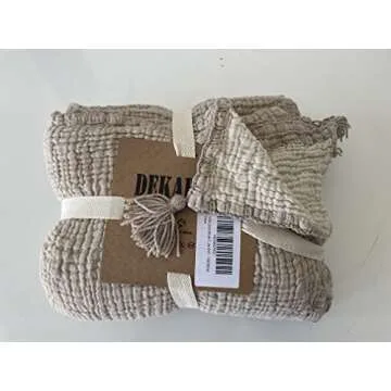 DEKADRON 100% Cotton Muslin Throw Blanket, 4 Layers Bedspread, Soft Turkish Cotton Muslin Bed Cover, Reversible Coverlet, Mink (Throw 47x71-120x180cm)