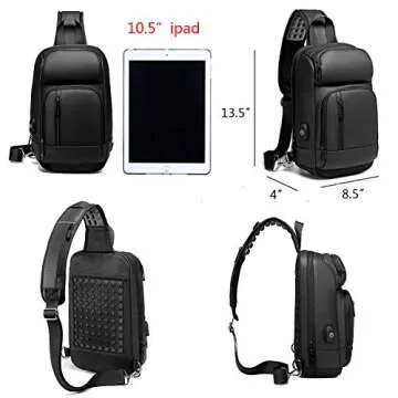 TUCUXY Sling Backpack for Men Cross Body Shoulder Bag with USB Waterproof Lightweight