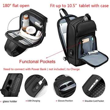 TUCUXY Sling Backpack for Men Cross Body Shoulder Bag with USB Waterproof Lightweight