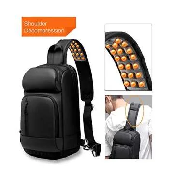 TUCUXY Sling Backpack for Men Cross Body Shoulder Bag with USB Waterproof Lightweight