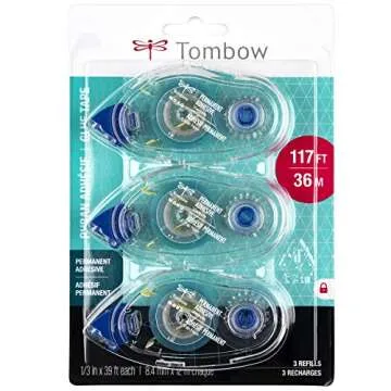 Tombow Mono Permanent Adhesive Refills, 3 Pack (62207) & Tombow MONO Permanent Adhesive Applicator, 1/3-Inch by 472-Inch (62106)