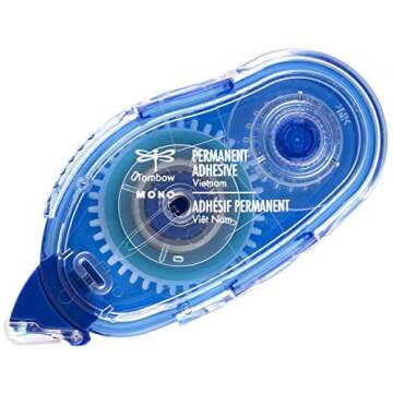 Tombow Mono Permanent Adhesive Refills, 3 Pack (62207) & Tombow MONO Permanent Adhesive Applicator, 1/3-Inch by 472-Inch (62106)