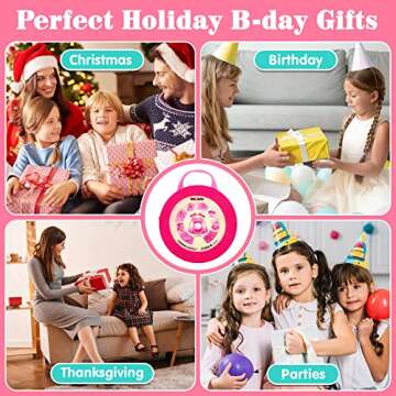 KIDAMI Princess Pop Up Tent with Star Lights for 1 2 3 Year Old Girls Birthday Gift, No Assembly Required, Easy to Fold with Portable Bag, Toddler Baby Girl Toys Kids Ball Pit Indoor Outdoor Playhouse