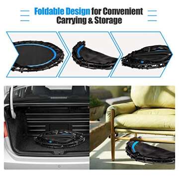 GYMAX 40" Mini Trampoline - Adjustable Fitness Rebounder