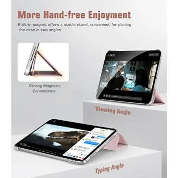 TiMOVO Case for iPad 10th Generation Case 2022, Slim Stand Cover for iPad 10th Gen 10.9 inch,Support Touch ID, Auto Wake/Sleep Smart Shell with Translucent Back, fit iPad 10 Case, Light Pink