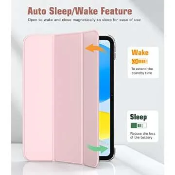 TiMOVO Case for iPad 10th Generation Case 2022, Slim Stand Cover for iPad 10th Gen 10.9 inch,Support Touch ID, Auto Wake/Sleep Smart Shell with Translucent Back, fit iPad 10 Case, Light Pink
