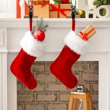 Sturdy 3D Reindeer Christmas Stocking Holders Set of 4
