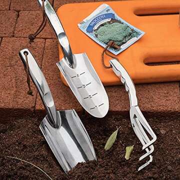 Kings County Tools Trowel, Shovel and Fork Set - Ergonomic Gardening Essentials