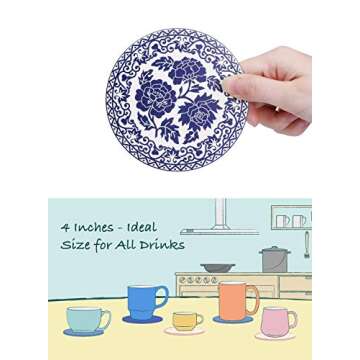 Ceramic Coasters Set - Stylish & Functional Table Protection