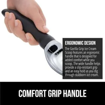 Gorilla Grip Heavy Duty Ice Cream Scoop with Ergonomic Handle