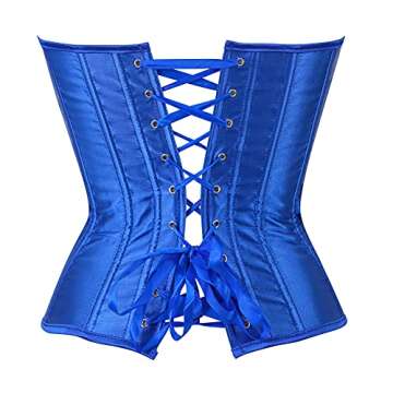 Women's Bustier Corset Top Sexy Lingerie Sets Plus Size Dress Up Costumes Small Blue