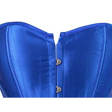 Women's Bustier Corset Top Sexy Lingerie Sets Plus Size Dress Up Costumes Small Blue