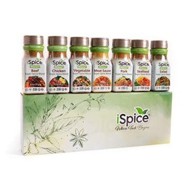iSpice Salt Free Seasoning Gift Set – 7 Pack of Unique Blends for Healthy Cooking
