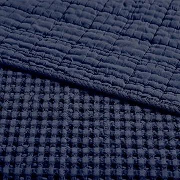 Levtex Home Mills Waffle Full/Queen Quilt Set in Navy