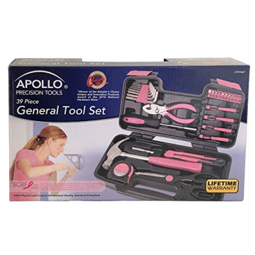 Apollo Tools 39 Piece Set with Toolbox - Essential Tools