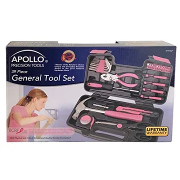 Apollo Tools 39 Piece Set with Toolbox - Essential Tools