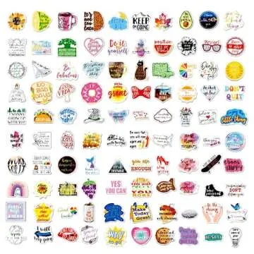 Andiker 200 PCS Motivational Label Sticker, Inspirational Quote Stickers in Classroom Motivational Label Sticker Scrapbooking for Bottles Book Laptop