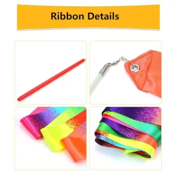 dervea 20 Pack Ribbon Dancing Wands Party Favors for Kids, Rainbow Birthday Decorations, Princess Party Supplies, Girls Party Games, Gymnastics Goody Bag Stuffers (Rainbow)