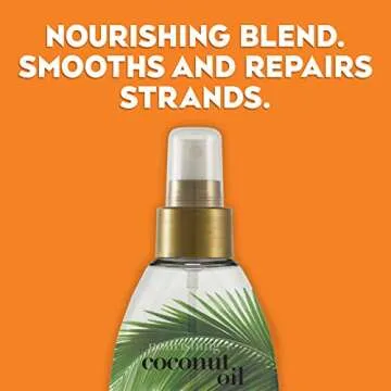 OGX Nourishing + Coconut Oil Weightless Hydrating Oil Hair Mist, Lightweight Leave-In Hair Treatment with Coconut Oil & Bamboo Extract, Paraben & Sulfate Surfactant-Free, 4 fl oz (Pack of 2)