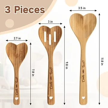Valentine's Day Heart Shaped Bamboo Spoons Set for Gifts