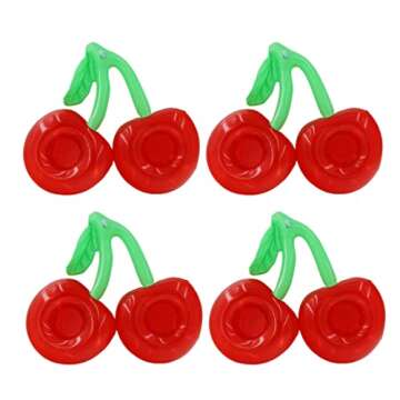 Cherry Inflatable Drink Holders for Pool Parties 4PCS