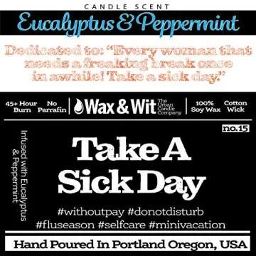 Eucalyptus Peppermint Soy Candle for Relaxation and Gifts