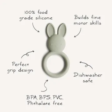 Mushie Silicone Baby Teether Toy | Adorable Bunny Design