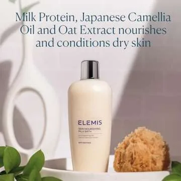 ELEMIS Skin Nourishing Milk Bath | Creamy Bathing Milk Enriches, Conditions and Softens Extra Dry Skin with Camellia Oil and Oat Extract | 400 mL
