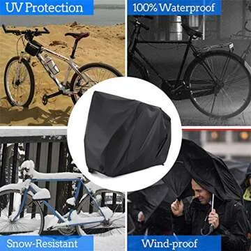 Szblnsm Bike Cover for 1, 2 or 3 Bikes - Outdoor Waterproof Bicycle Covers - 420D Heavy Duty Ripstop Material Offers Constant Protection for All Types of Bicycles All Through The 4 Seasons