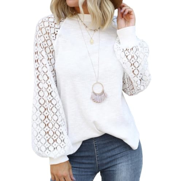 MIHOLL Women's Lace Long Sleeve Tops for Any Occasion