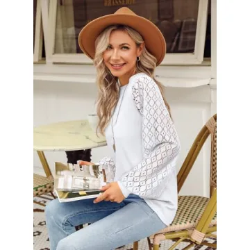MIHOLL Women's Lace Long Sleeve Tops for Any Occasion