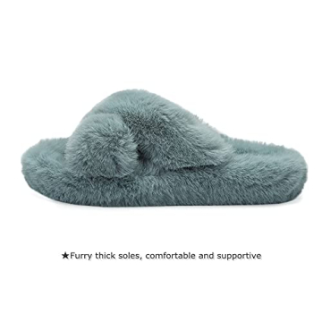 Stylish Women's Dusty Blue Slippers for Comfort and Elegance