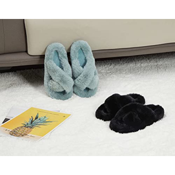 Stylish Women's Dusty Blue Slippers for Comfort and Elegance