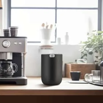 EKO Mini Desk Trash Can with Swing-Top Lid for Any Space