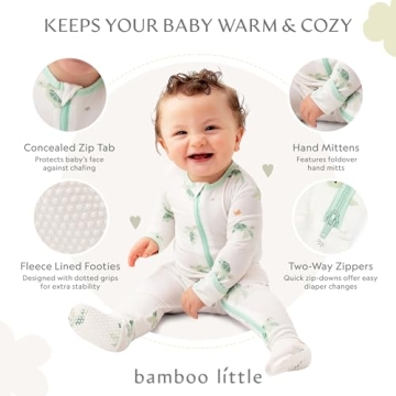 Soft Bamboo Turtle Footie for Babies - Comfortable Sleepwear