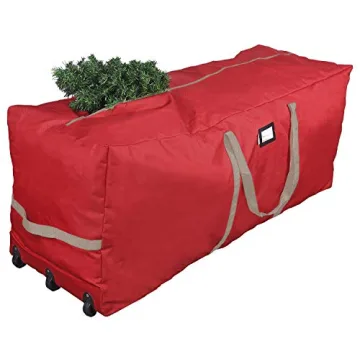 ProPik Rolling Christmas Tree Storage Bag - Fits Up to 9 ft. Xmas Tree, 28"x 16"x 60", Extra Large H...
