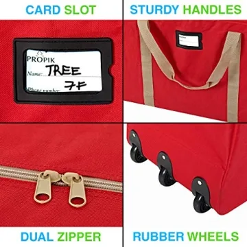ProPik Rolling Christmas Tree Bag - Heavy Duty & Large Capacity