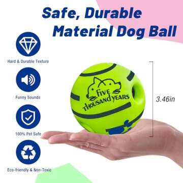 Small Wobble Giggle Ball for Dogs,Shake Make Giggle Sound,Squeaky Dog Toys Ball,Chewing Ball for Training Teeth Cleaning Herding Balls Indoor Outdoor Safe Dog Gifts for Puppy Small Medium Dogs