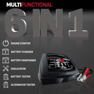 Schumacher Electric Fully Automatic Battery Charger and Engine Starter 6-in-1, SC1307-85 Cranking Am...