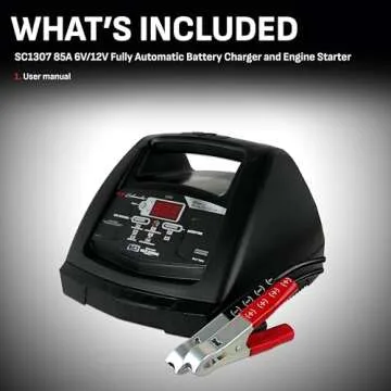 Schumacher Electric Fully Automatic Battery Charger and Engine Starter 6-in-1, SC1307-85 Cranking Amps, 30 Amp Boost, 6 Volt, 12 Volt, for Motorcycle, Power Sport, Car, Truck, and Marine Batteries