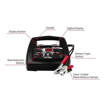 Schumacher Electric Fully Automatic Battery Charger and Engine Starter 6-in-1, SC1307-85 Cranking Amps, 30 Amp Boost, 6 Volt, 12 Volt, for Motorcycle, Power Sport, Car, Truck, and Marine Batteries