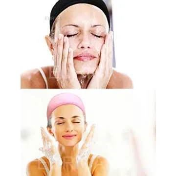 EUICAE Hairband, Spa Headband - Hair Wrap, Sweat Headband, Non-slip Stretchable Washable Makeup Headband for Face Wash Facial Treatment Sport - Fits All, White (Mixed color), 6 Count