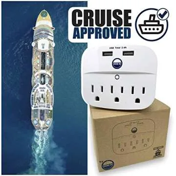 Royal Caribbean Essentials Kit - Cruise Power Strip, Lanyards & Royal Caribbean Luggage Tags