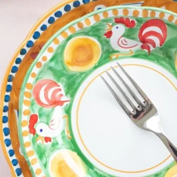 Vietri Campagna Gallina Dinner Plate, Handcrafted Ceramic