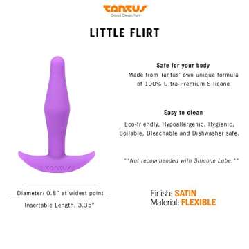 Tantus Adult Toys Little Flirt Butt Plug - Ultra-Premium & Flexible Sex Toy for Sexual Wellness - Si...