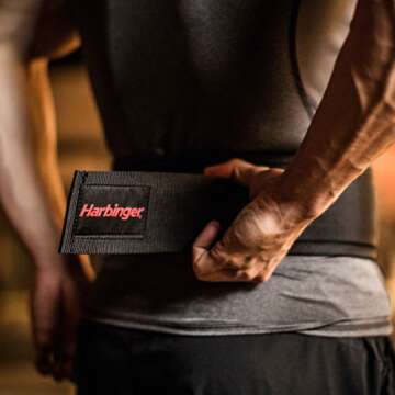 Harbinger 360890 4-Inch Nylon Weightlifting Belt, Medium,Black