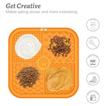 MateeyLife Licking Mats for Dogs and Cats, Premium Lick Pad with Suction Cups for Dog Anxiety Relief, Dog Puzzle Enrichment Toys for Boredom Reducer, Dog Food Mat Perfect for Bathing Grooming