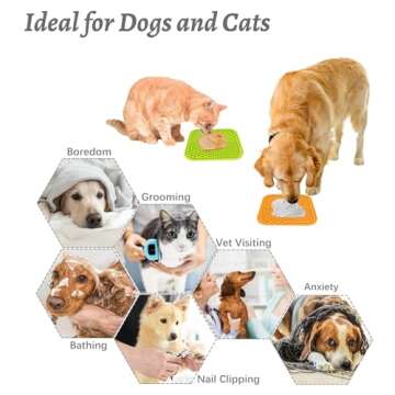 MateeyLife Licking Mats for Dogs and Cats, Premium Lick Pad with Suction Cups for Dog Anxiety Relief, Dog Puzzle Enrichment Toys for Boredom Reducer, Dog Food Mat Perfect for Bathing Grooming