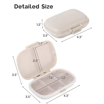 MEACOLIA 8 Compartment Travel Pill Organizer Multi-Colored